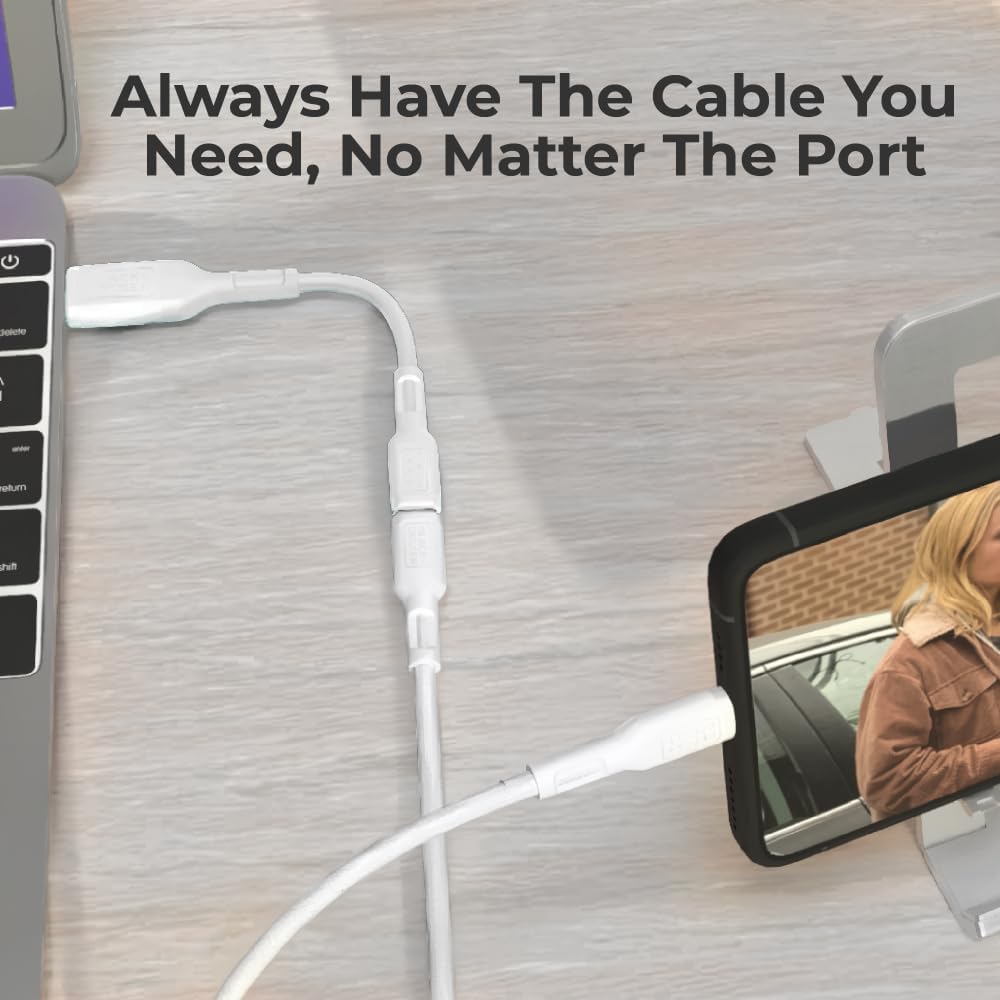 BLACK+DECKER USB C to USB Adapter [2 Pack], Type C Female to USBA Male OTG Cable USBA to USBC Adapter Apple Compatible with MacBook Pro/Air, iPhone 16/15 Series, Samsung Galaxy S24/S23/S22, White