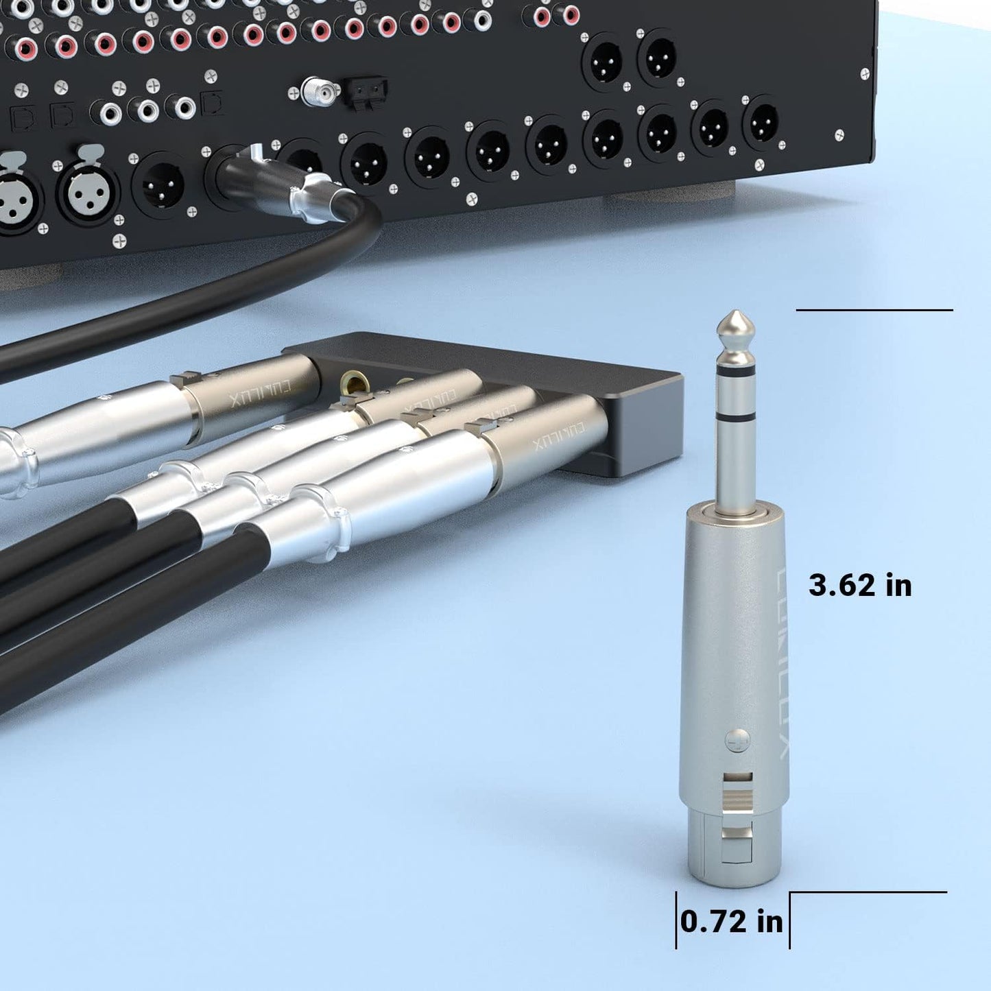 Cubilux Balance 1/4” Male to XLR Female Converter, XLR to 6.35mm(Quarter Inch) TRS Stereo Adapter for Microphone, Headphone, Power Amplifier, Mixer, Karaoke System, Speaker, 2-Pack