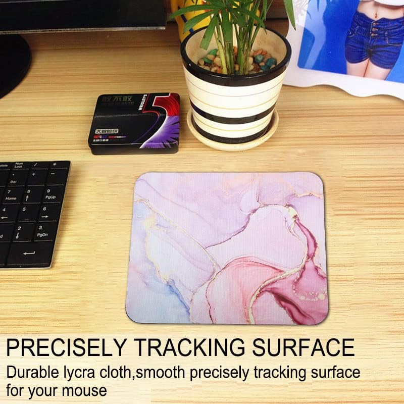 Mouse Pad, Gaming Mouse Pad, Non-Slip Rubber Base Mouse Mat with Designs for Laptop, Computer & Office, 9.5 x 7.9 x 0.12 inches (Marble 9)