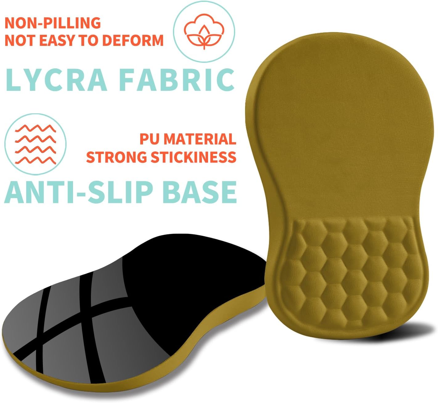 Ergonomic Mouse Pad Wrist Support with Memory Foam Massage Bulge, Carpal Tunnel Pain Relief Mousepad Wrist Rest for Mouse(12x8 inch, Turquoise)