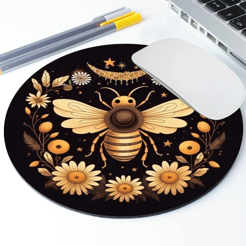 Bees Round Mouse pad Customized Mousepad Non-Slip Rubber Base Mouse Pads for Computers Laptop Office Desk Accessories Mouse pad