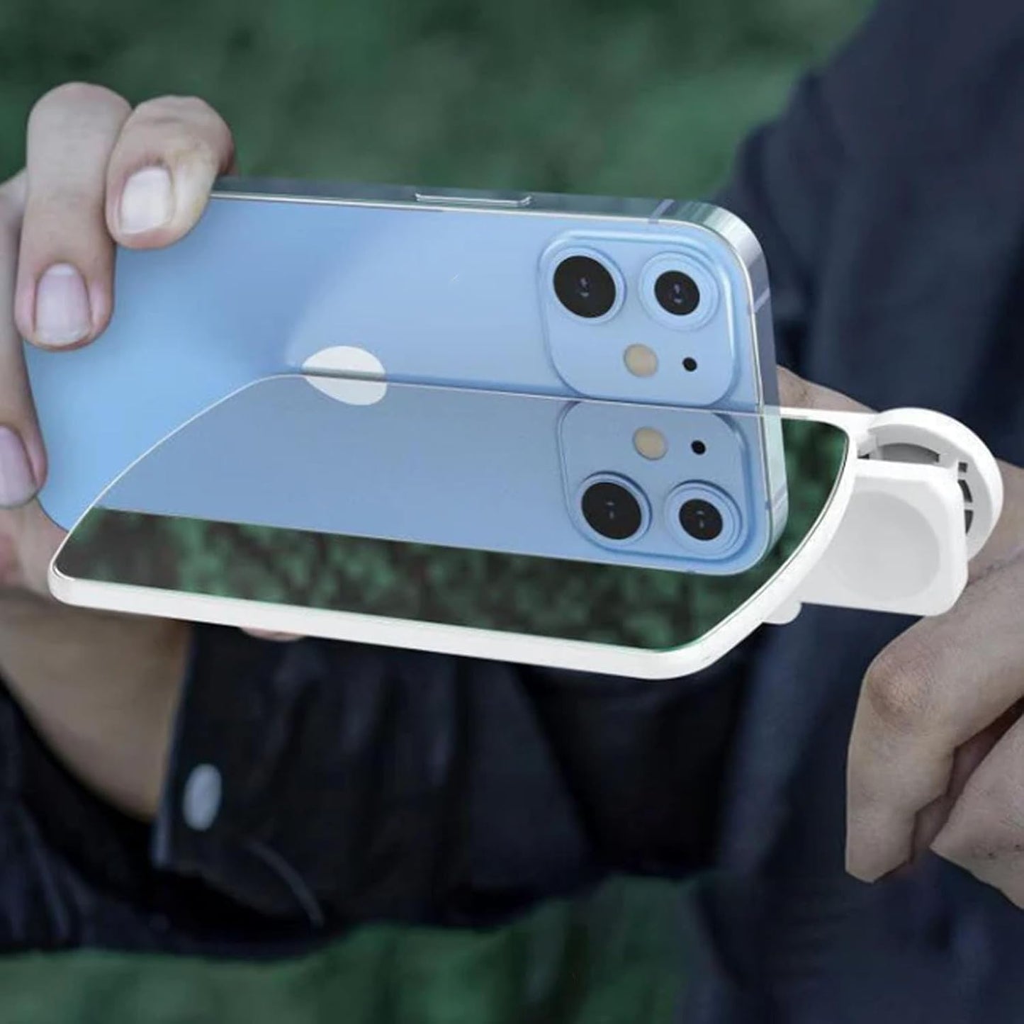 Smartphone Camera Mirror Reflection Clip Kit, Adjustable HD Glass Mirror Effect Lens for Creative Photography, Vertical & Horizontal Phone Selfie Reflector, Portable Photography Accessory (1PCS-Black)