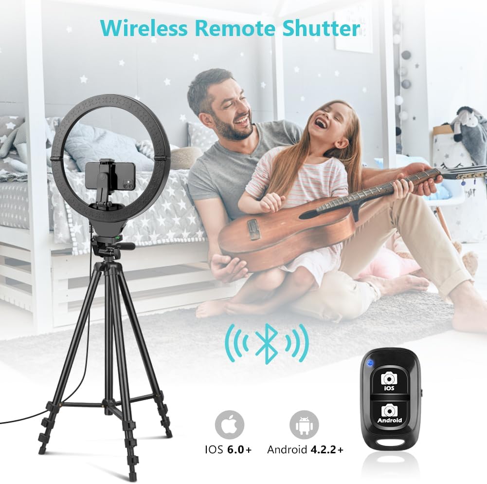 Sensyne 14" Ring Light with Tripod Stand, LED Circle Light with Phone Holder, for Photo Selfie, Video Recording, Zoom Meeting