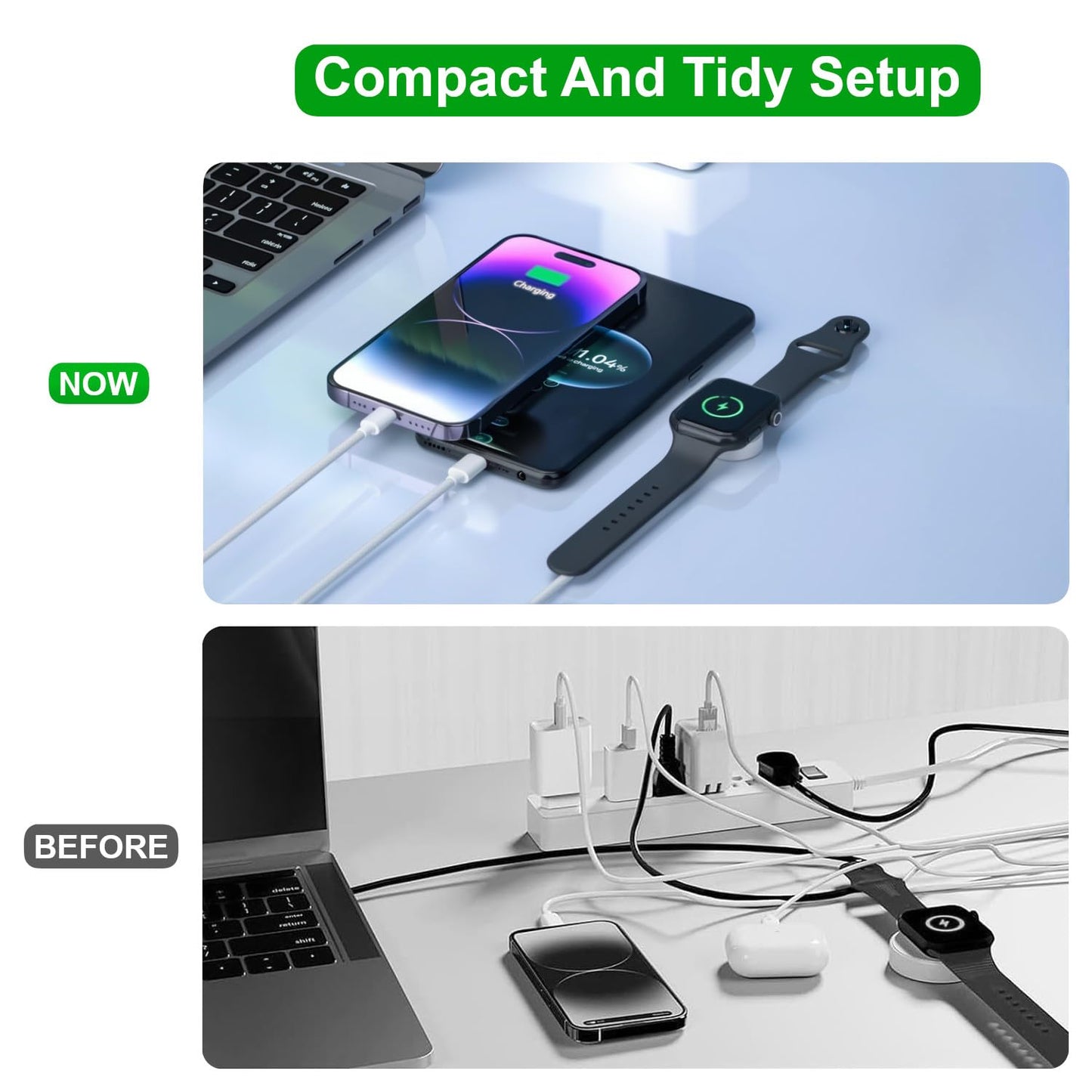 Upgraded 3 in 2 USB C Cable for Apple Watch Charger (4FT/1.2M) Travel USBC Multi Fast Charging Cord Compatible with iWatch Ultra 2/SE 2/10/9/8/7/6/5/4/3/2/1, iPhone 16/15 Pro Max Plus, iPad, AirPods