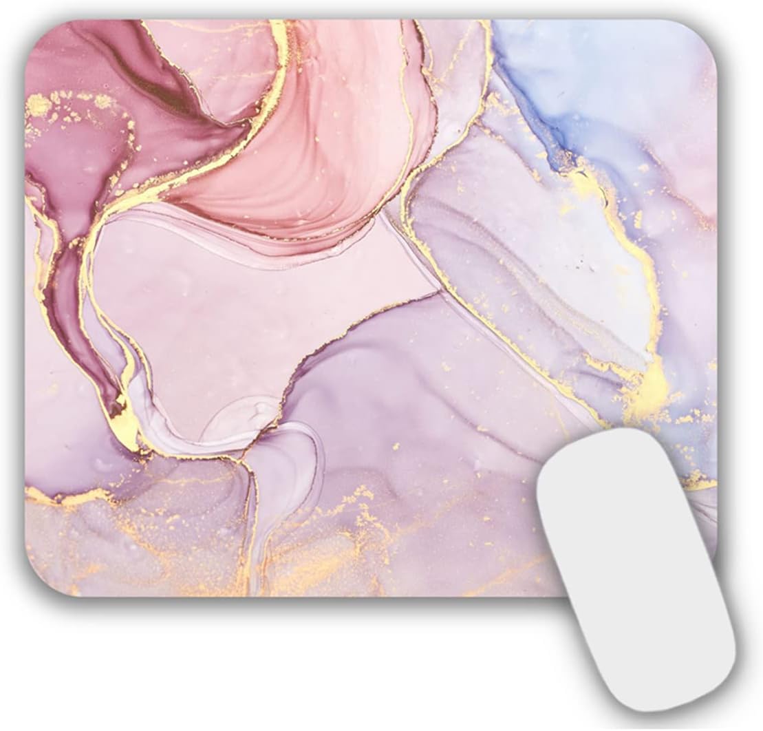 Mouse Pad, Gaming Mouse Pad, Non-Slip Rubber Base Mouse Mat with Designs for Laptop, Computer & Office, 9.5 x 7.9 x 0.12 inches (Marble 9)