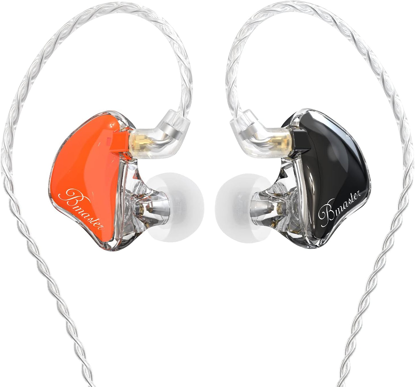 BASN in-Ear Monitors, Bmaster Triple Driver HiFi Stereo Noise-Isolating with Enhanced Bass for Musicians Stage/Audio Recording (PRO Orange/Black)