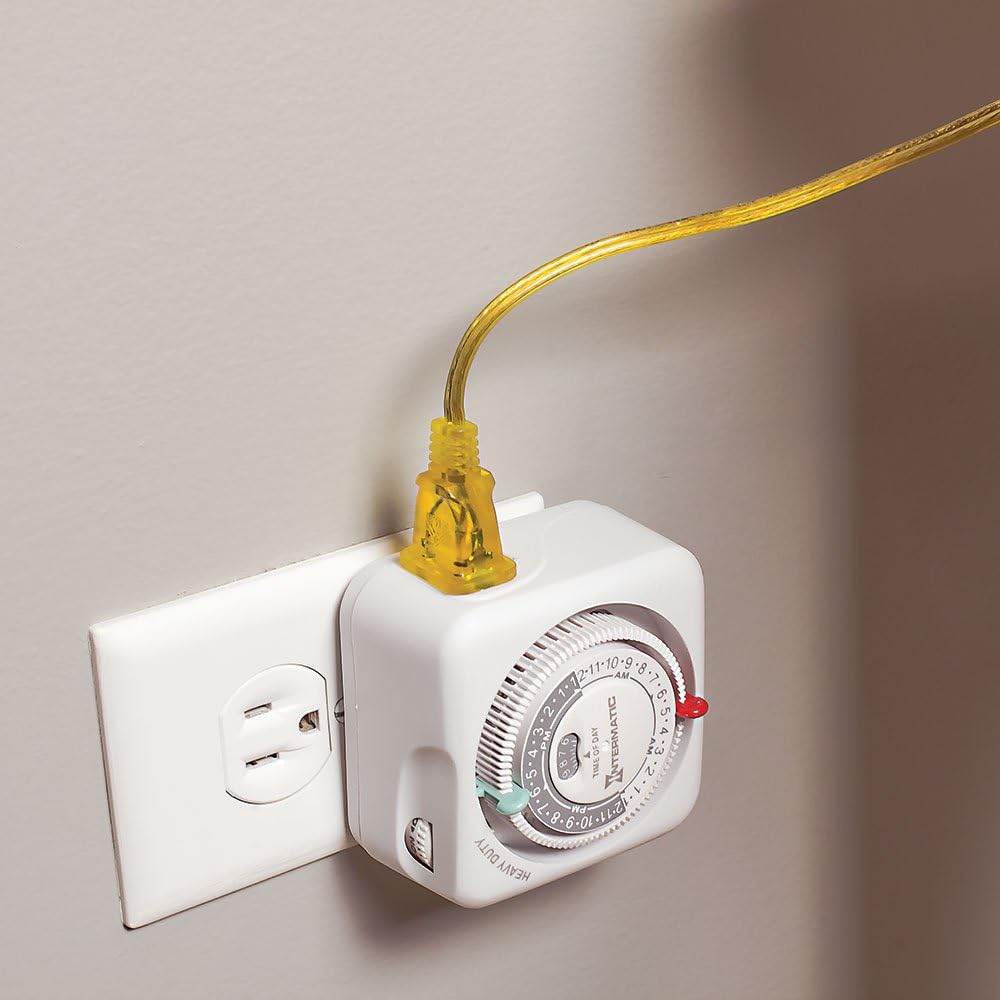 Intermatic TN111K 15-Amp Indoor Timer - Versatile 24-Hour Control - Easy Manual Override and Single 2-Prong Design (1 Pack)