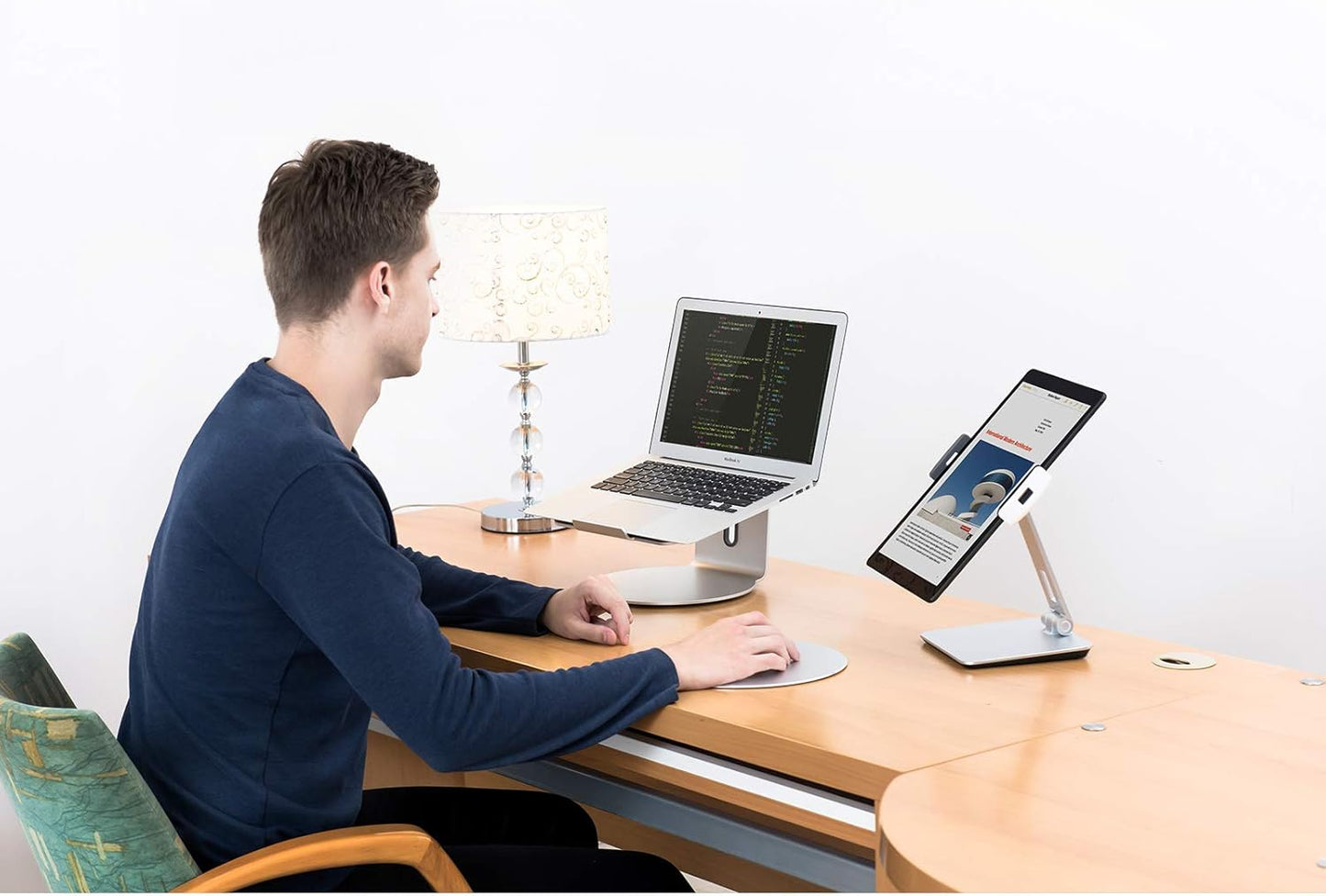 KABCON Tablet Stand Holder, Tightness Adjustable Multi-Angle Foldable Eye-Level Aluminum Solid Tablets Stands Dock for 4''-14''Tablets/Phone, iPad Series,Samsung Galaxy Tabs,Kindle Fire,Etc.