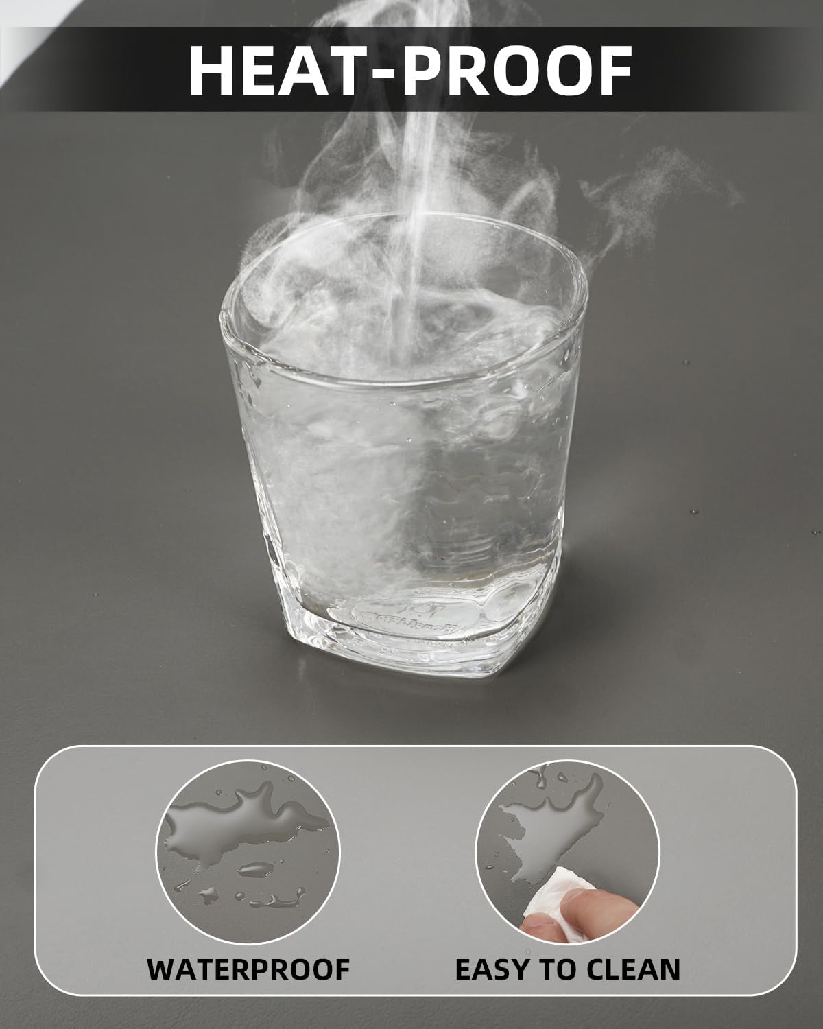 Small Desk Mat,Leather Desk Pad Protector,Desk Mouse pad,Office Desk mat,Laptop Mat for Desk, Non-Slip PU Leather Desk Blotter,Waterproof Desk Writing Pad for Office/Home(31.5"x15.7",Dark Grey)