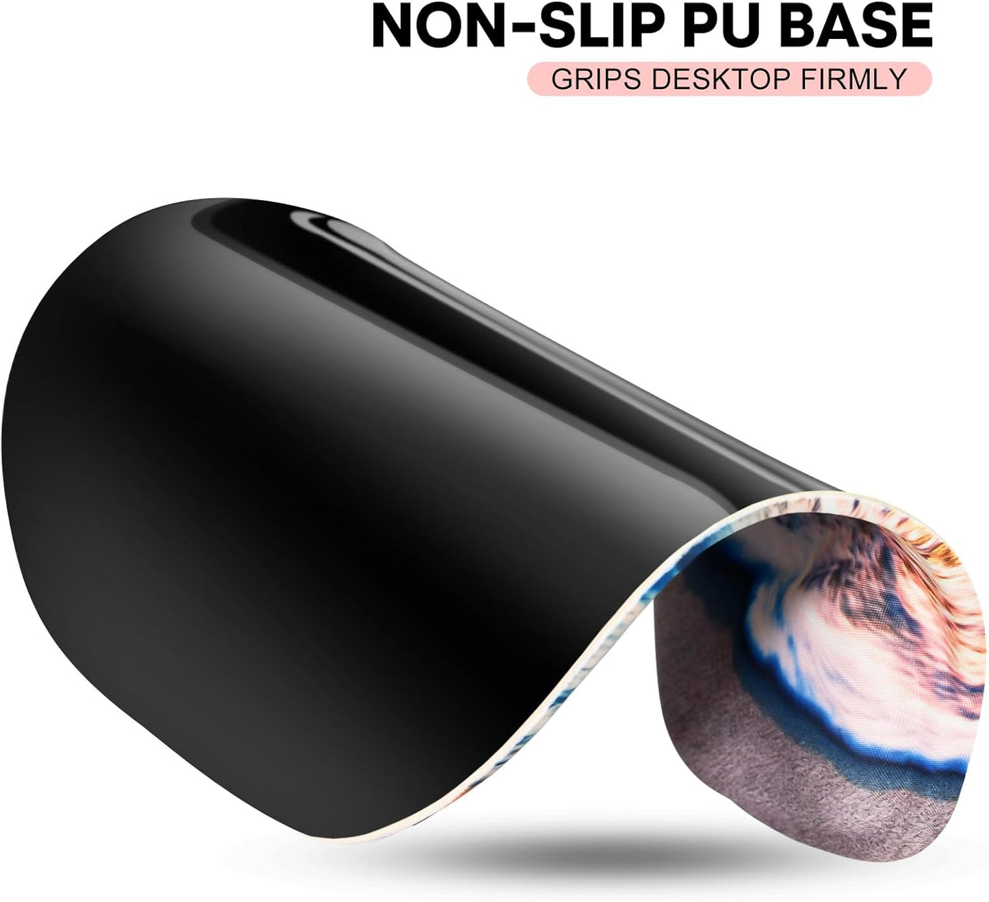 JIKIOU Mouse Pad, 2 Pack Ergonomic Mouse Pads with Comfortable Gel Wrist Rest Support and Smooth Cloth, Non-Slip PU Base for Easy Typing Pain Relief Durable and Easy to Clean Small Beach