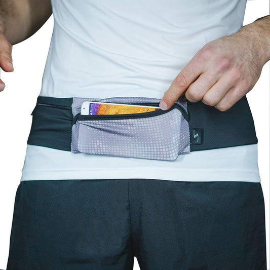 3 Pocket Adjustable Running Belt Waist Pack, Fanny Pack For Working Out With Sweat Resistant Backing, Holds All iPhone Models