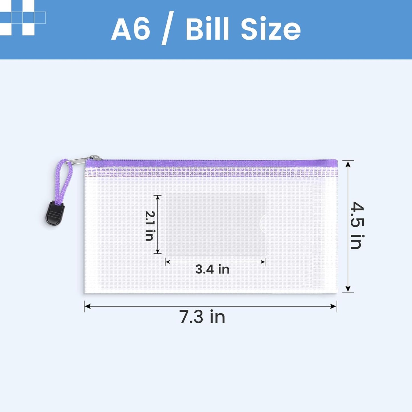 Sooez 24 Pack Mesh Zipper Pouch Bags with Label Pocket, A6 (9.1×4.7 in) Small Pencil Case Pouch for Organizing, Clear Plastic Pencil Pouches Bulk for School Supplies Storage, Money Envelopes for Cash