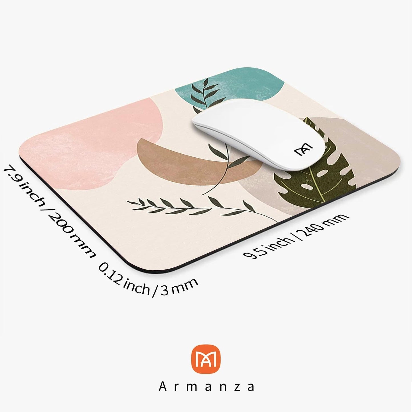 Square Mouse Pad Abstract Art, Personalized Premium-Textured Custom Mouse Mat Design, Washable Mousepad Cloth, Non-Slip Rubber Base Computer Mouse Pads for Wireless Mouse