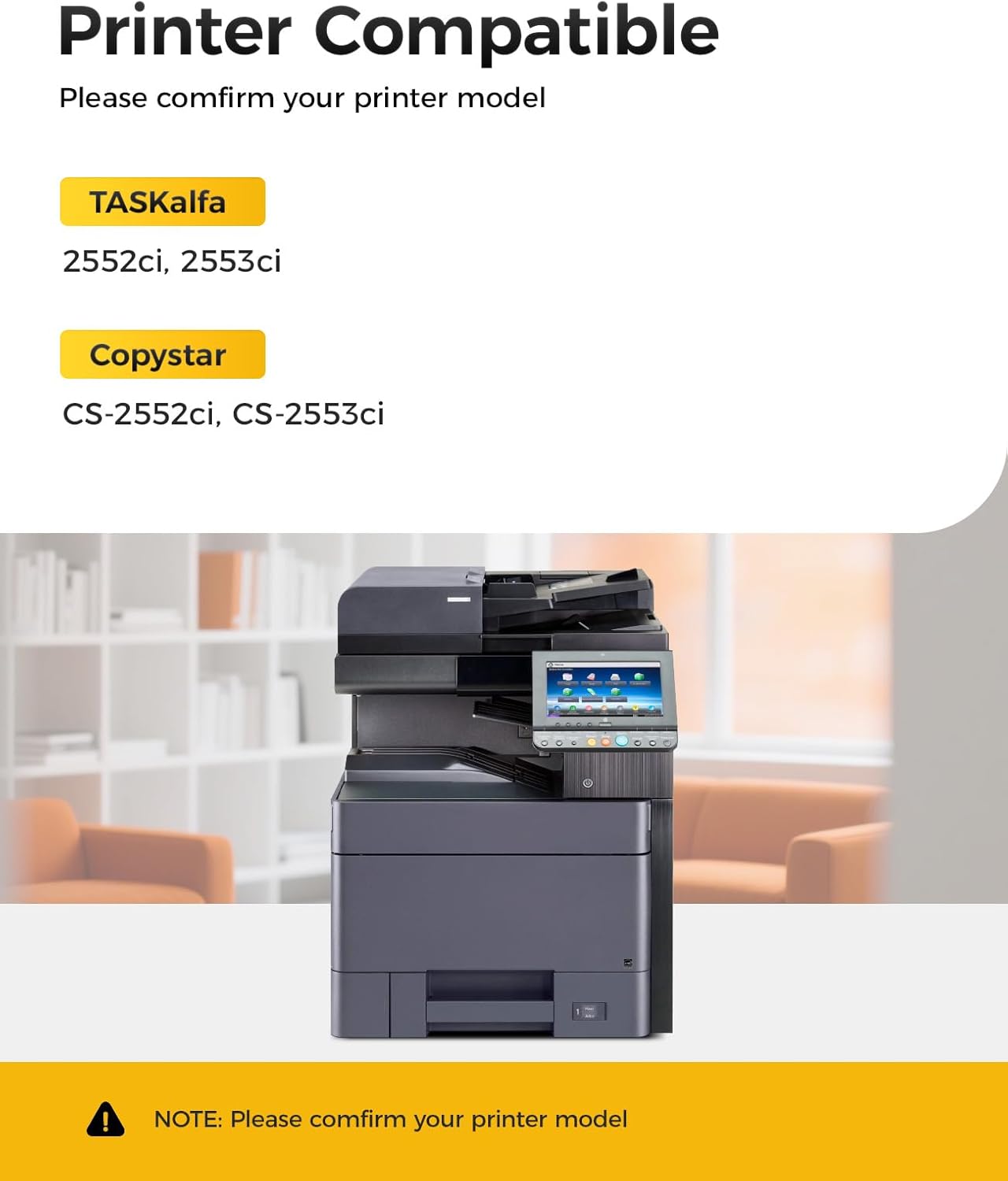 TK-8347 TK8347 Toner Cartridge Set 4-Pack High Yield Replacement for Kyocera TK-8347K TK-8347C TK-8347M TK-8347Y Compatible with TASKalfa 2552ci 2553ci Copystar CS-2552ci CS-2553ci Printer Ink