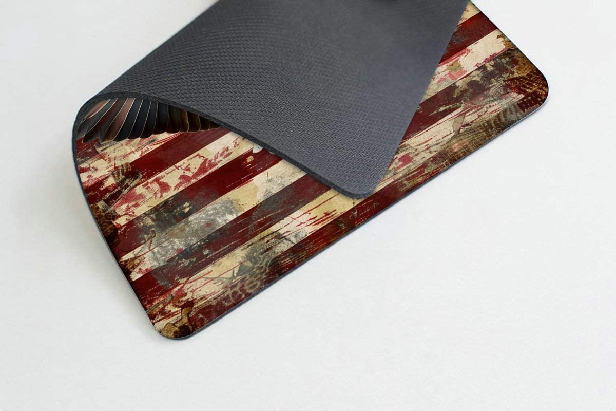 Square Mouse Pad Eagle and National Flag-1,Gaming Mouse Pads for Desk,Soft Computer Waterproof Non-Slip Mouse Mat