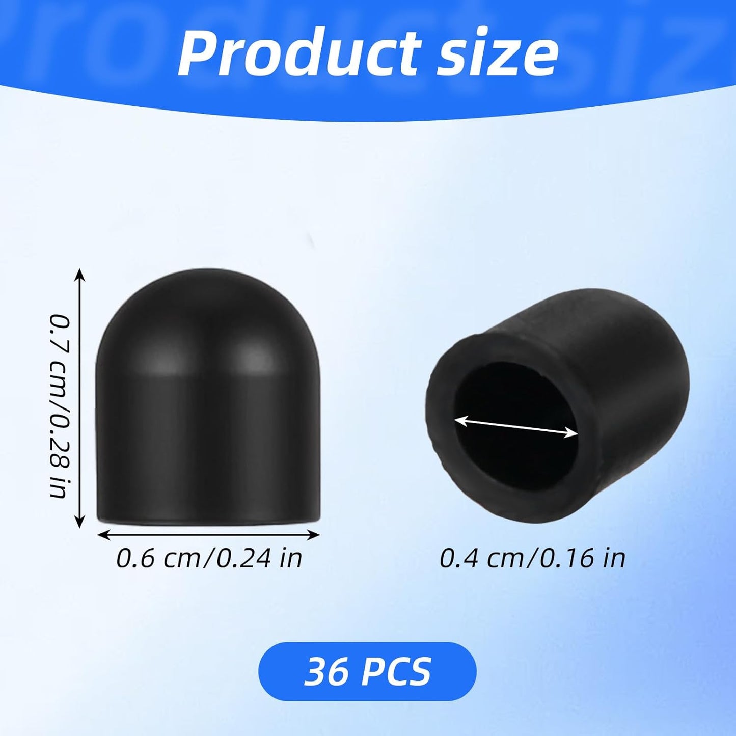 36Pcs Stylus Tips Replacement Tips Only, Soft Rubber Tip, 0.24inch (6mm) Replacement Nibs for Touch Screen Pen, Universal Stylus Ends, No Scratches