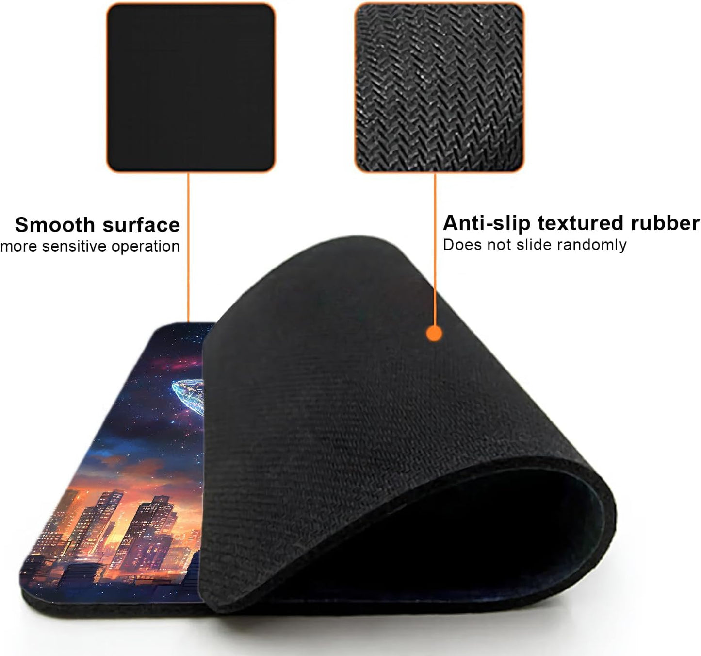 Mouse Pad, Cute Aesthetics Art Whale Mouse Pads for Desk, 9.5" x 7.9" Non-Slip Rubber Base Computer Mousepad with Women, Portable Square Design for Wireless Mouse and Pad Laptop Office & Travel