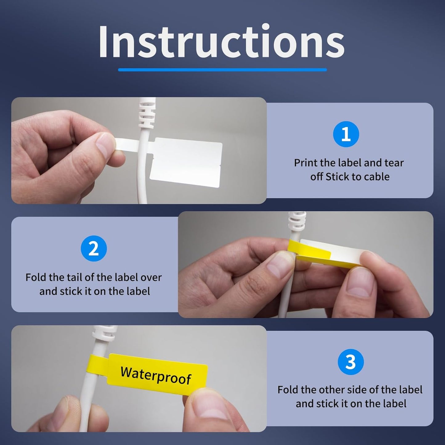 200 Pcs Cable Labels - Waterproof Wire Cord Label, Tear Resistant Wire Labels, Self Adhesive Cord Organizing Label, for Cable Management, Compatible with PUQU AQ20 Label Makers(Green) 30x90mm