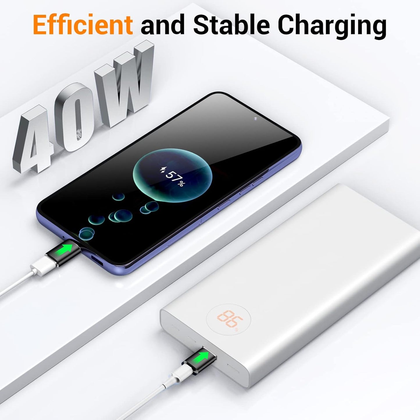 Temdan USB to USB C Adapter 𝟒𝐏𝐚𝐜𝐤,Car Charger OTG Converter Compatible with MacBook Pro Air 2024,Samsung Notebook and More Type C,for iPhone 16 15 14 13 Plus Pro Max,Serial Adapters,OTG Adapters