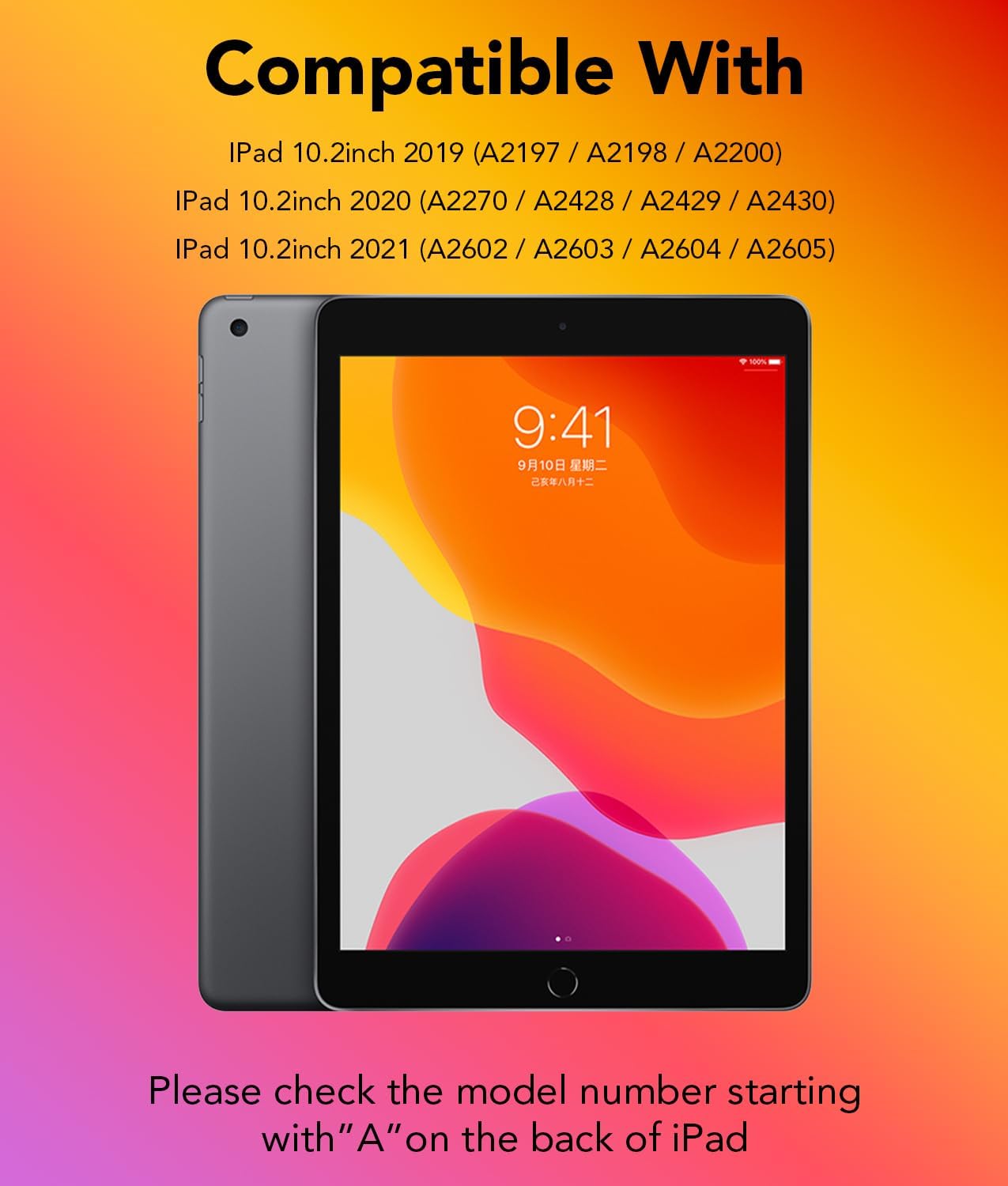 KARTICE Transparent 360 for iPad Keyboard case with Wireless Keyboard for iPad 7/8/9th 10.2 inch, Multi-Touch Trackpad, 7 Color Backlight, 360° Rotating Stand with Pencil Holder