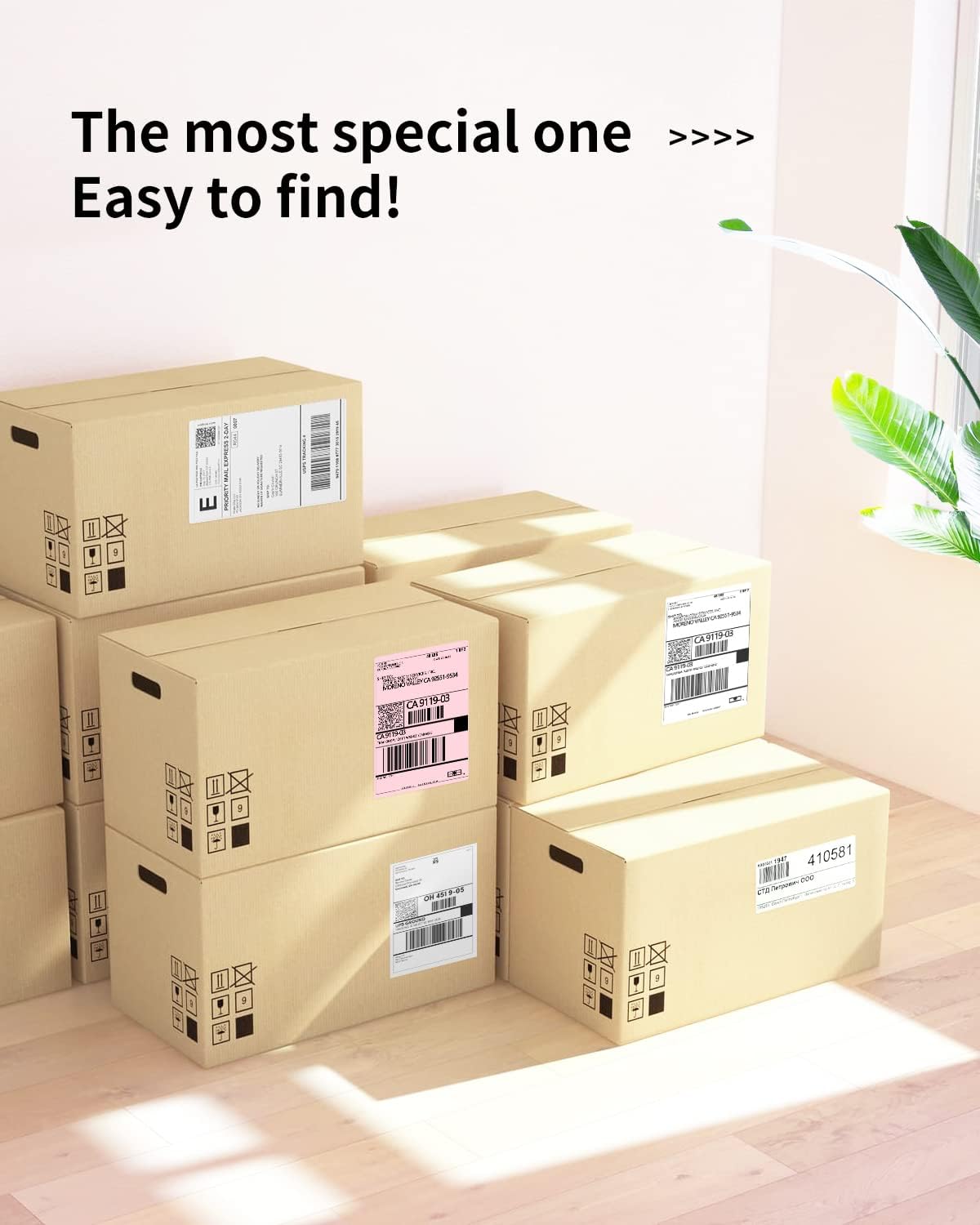 JADENS 4X6 Thermal Direct Shipping Label Compatible with JADENS MUNBYN, IDPRT, Rollo, Postage Label Paper for Small Businesses, 250 Labels/Pack, Pink