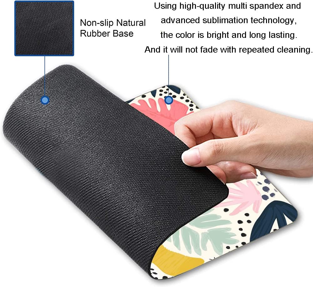 Mouse Pad, Abstract Leaves Mouse Pad, Square Mouse Mat Waterproof Non-Slip Rubber Base Mouse Pads