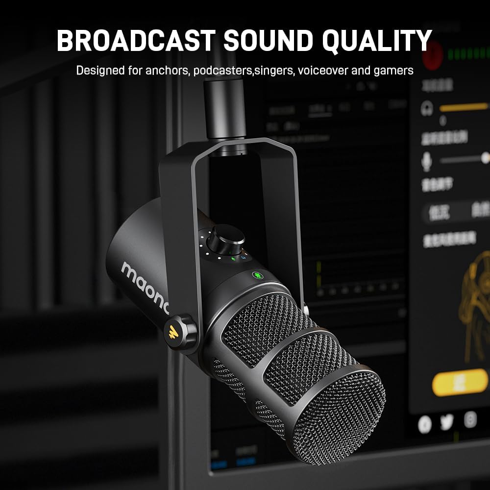 MAONO Podcast Equipment Bundle: Audio Interface mixer with Dual XLR Input for Podcast Streaming - MaonoCaster E2 Gen2 (E2 GEN2+PD400X+BA92+MH601)