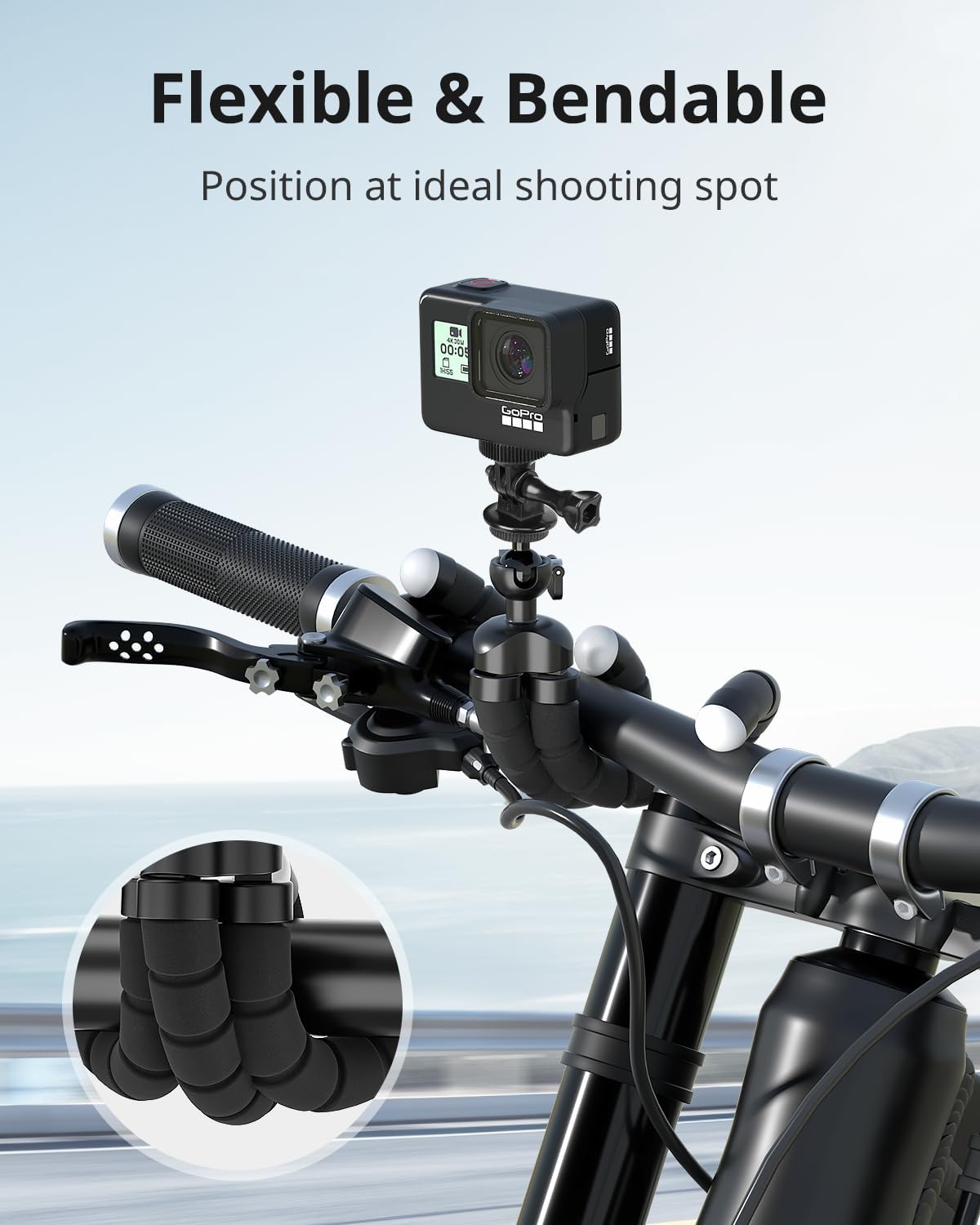 UBeesize Flexible Mini Phone Tripod, Portable and Adjustable Camera Stand Holder with Wireless Remote and Universal Clip, Compatible with Cellphones, Sports Cameras