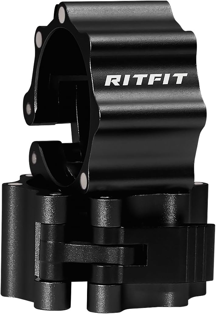 RitFit 2-Inch Magnetic Barbell Collars Locking Clamps - Heavy Duty Aluminum Alloy, Quick Release with Non-Slip TPR Pads for Olympic Weightlifting Powerlifting Training (Pair)