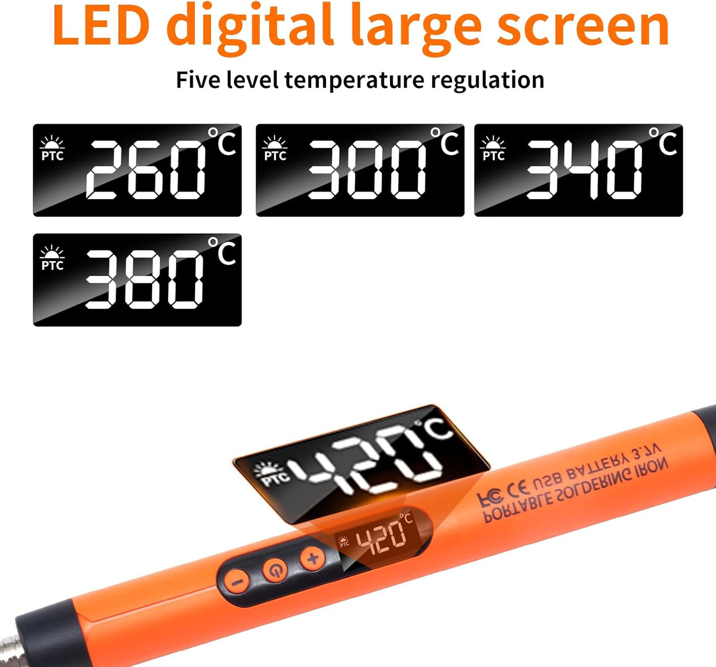 Rechargeable Soldering iron Kit,1000mah USB Wireless Electric Soldering,Cordless Portable,Suitable for DIY and home appliance repair (LCD)