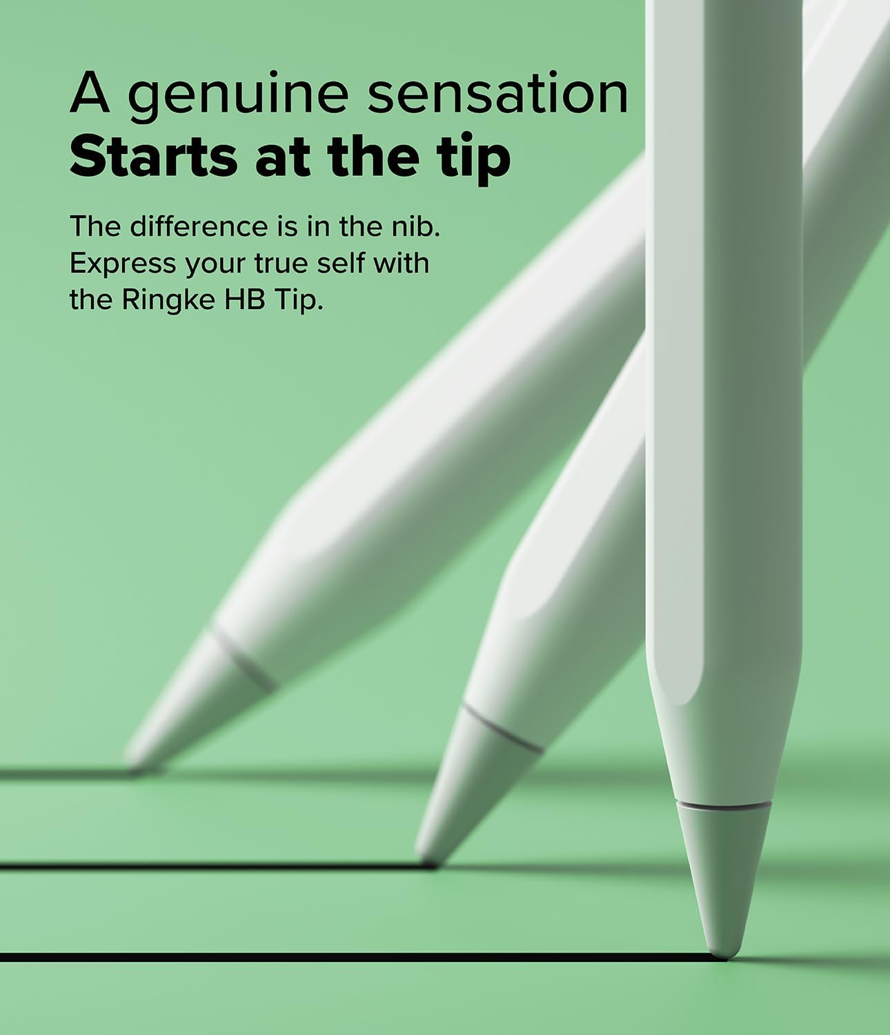 Ringke Apple Pencil Tips [3 Pack/Replacement for All Generations] Compatible with Apple Pencil Pro, 1st, 2nd Gen, USB-C Accessories, Crisp & Clear Feel Nib - HB (Light Gray)