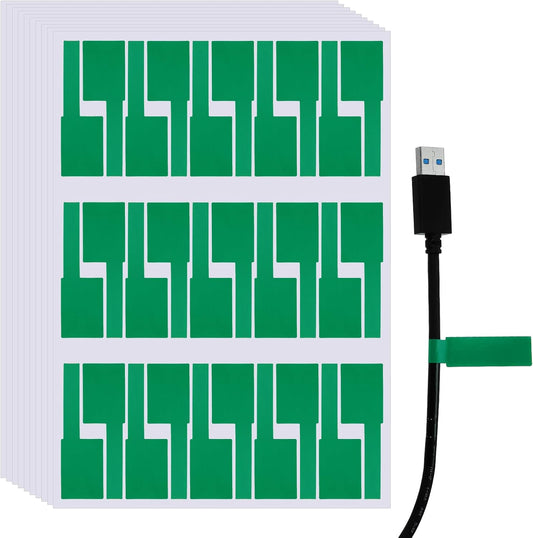 uxcell 300 Pcs Cable Labels, Waterproof Wire Cord Labels Tags, Cord Organizer Management Tags for Charger Cable Organizer Wire Markers Printer and Handwriting, Green