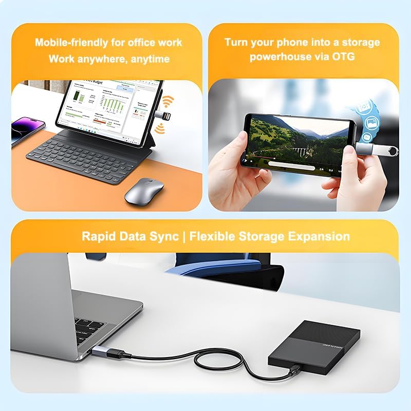 USB to USB C Adapter,USB-C Male to USB3.0 Female Adapter Thunderbolt 3 OTG Converter,Compatible with MacBook Pro,MacBook,iPad/Samsung Galaxy S20-S23 / Dell XPS,and More USB Devices Rope Black