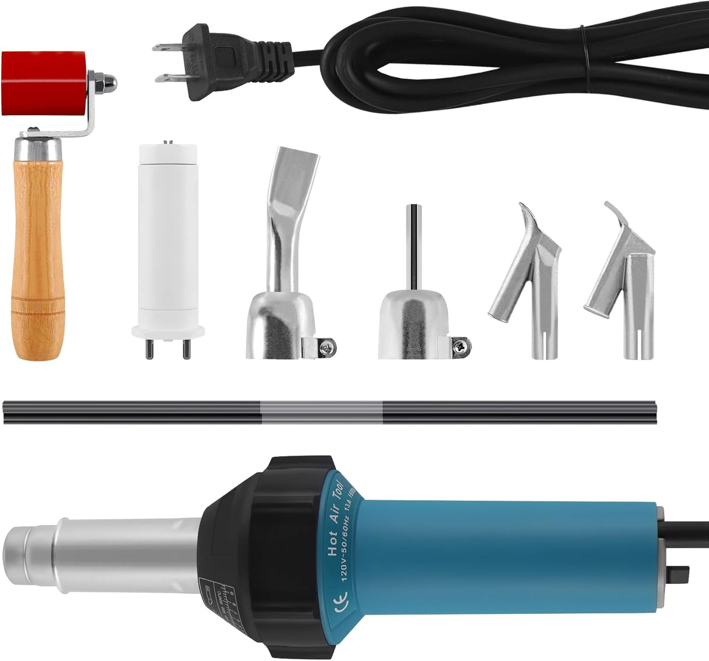 Iglobalbuy 110V 1600W Hot Air Plastic Welding Welder, Handheld Hot Air Vinyl PVC TPO Heating Welding Gun w/Nozzles Adjustable Temperature Roofing Welder Kit