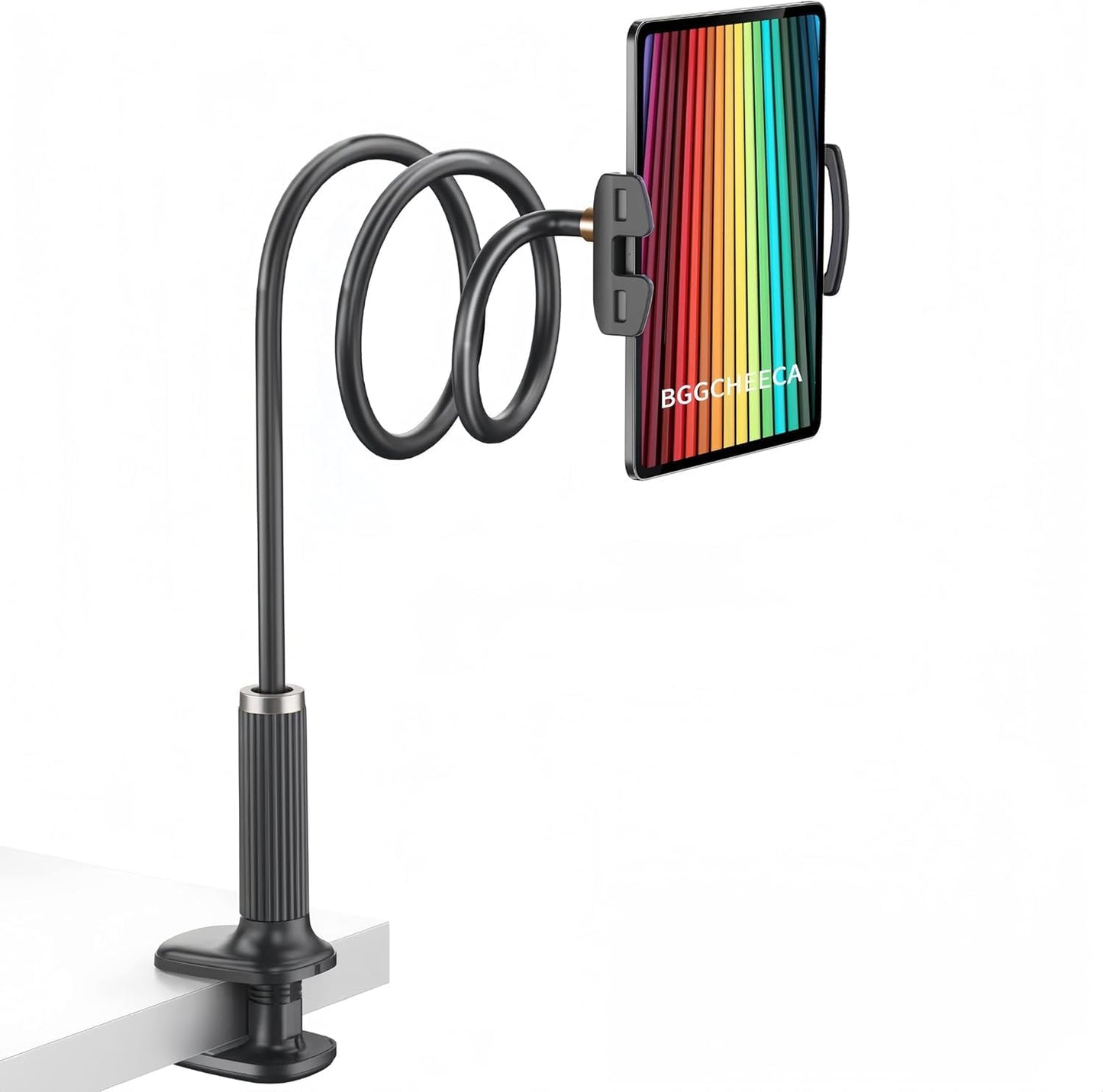 K-MT 【38.7inch/98cm】 Tablet Phone Holder Bed Gooseneck Mount, Mount Holder Clip with Grip Flexible Long Arm Compatible for ipad iPhone/Switch/Samsung Tabs/Kindle Fire HD K-MT(Black)