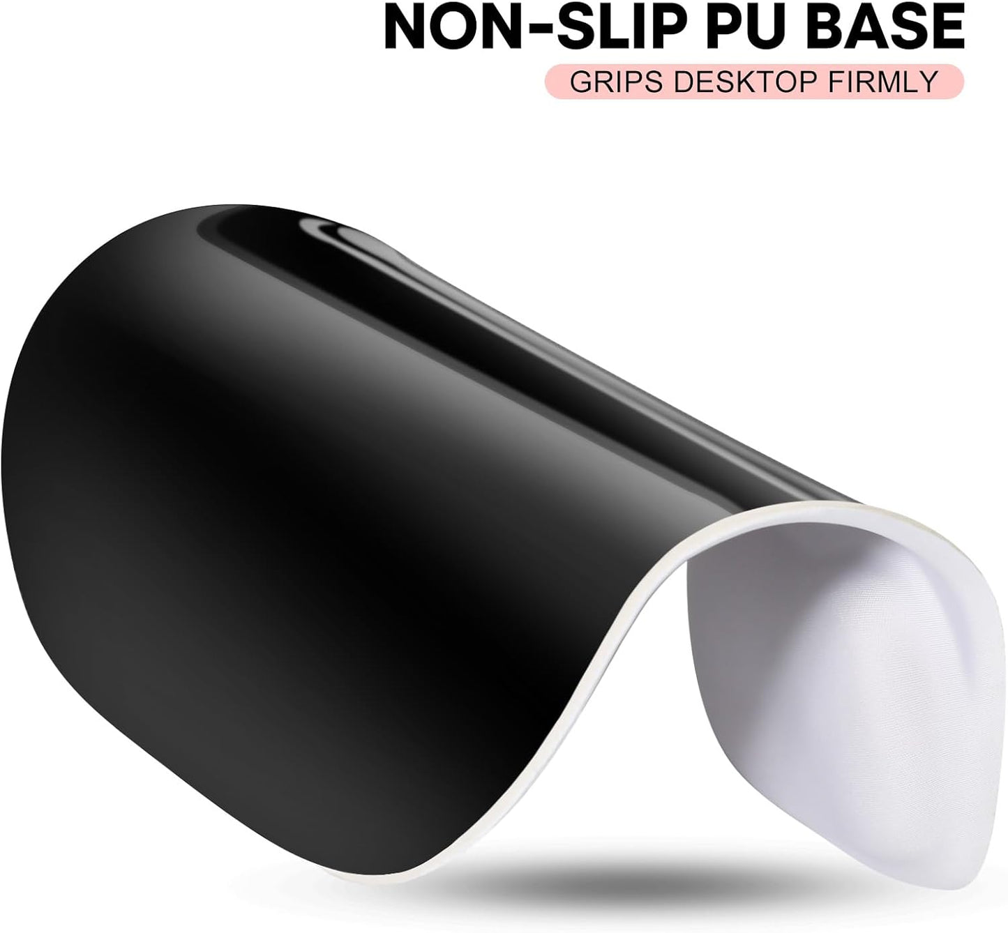 JIKIOU Mouse Pad, 2 Pack Ergonomic Mouse Pads with Comfortable Gel Wrist Rest Support and Smooth Cloth, Non-Slip PU Base for Easy Typing Pain Relief Durable and Easy to Clean Small White