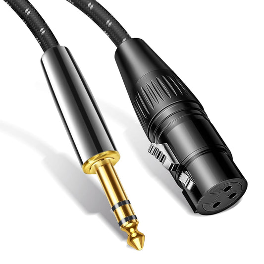 Kumiho XLR Female to 1/4 Inch 6.35mm TRS Stereo Cable Hi-Fi Balanced Bi-Shielded Interconnect Patch Cables for Microphones, Amplifiers, Mixers, Speakers 15FT