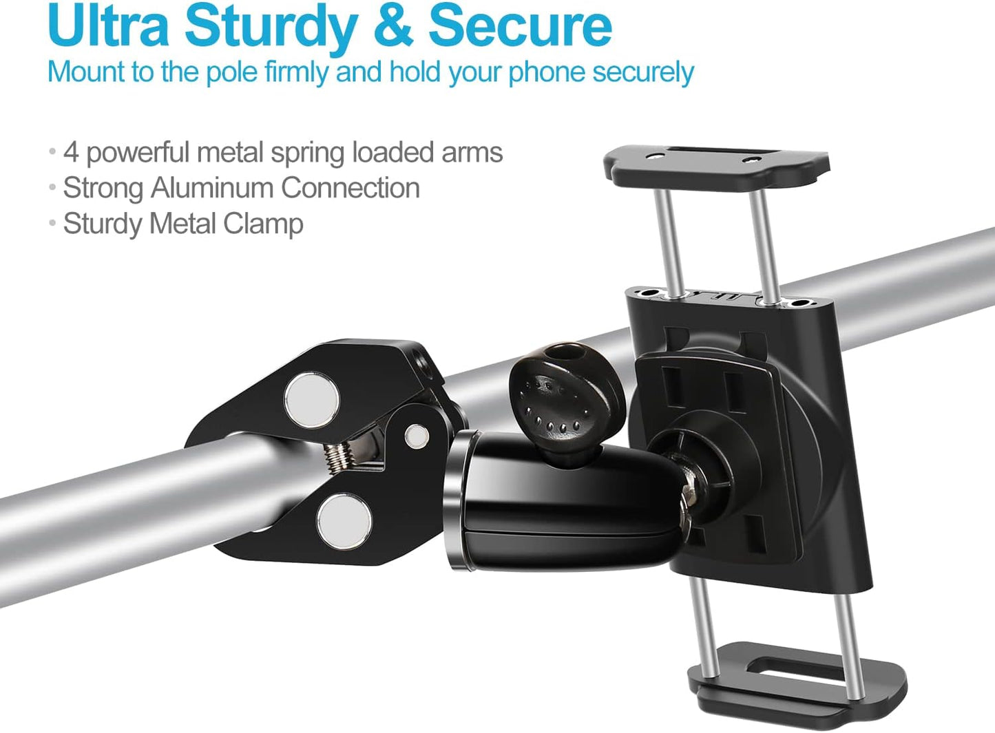 elitehood 360 Swivel Tilt Phone Holder and Mount, Adjustable for Music Boom Mic and All iPhone, Android Cell Phone