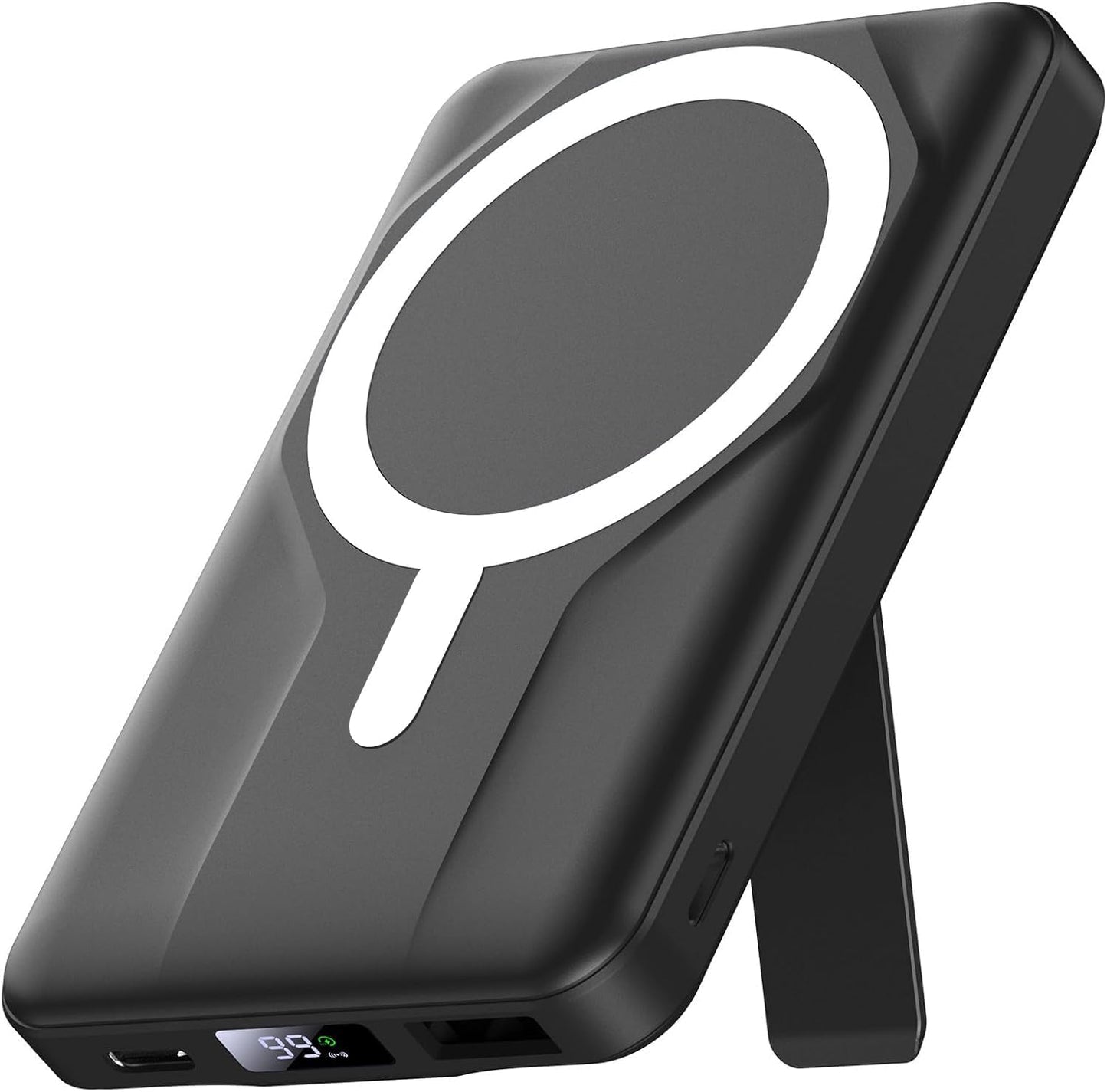 Azmuth Wireless Portable Charger with Stand, Slim 10000mAh Magnetic Power Bank for Magsafe, 22.5W Fast Charging Battery Pack Compatible with iPhone 16/15/14/13/12 Series