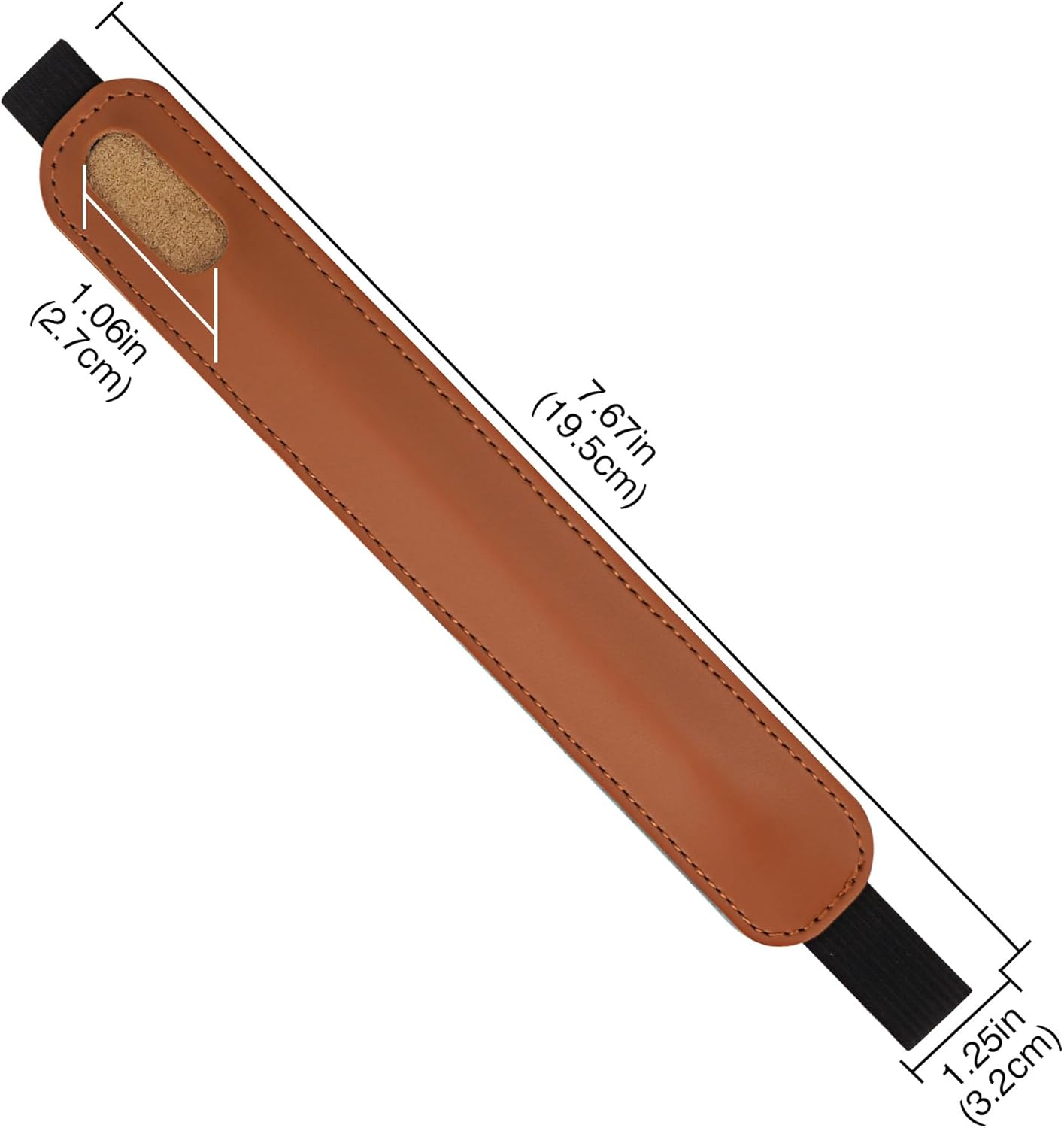 Vegan Leather Elastic Band Stylus Holder, Capacitive Pen Case for Tablets - Fits Most Capacitive Pens & Pencils(Brown)