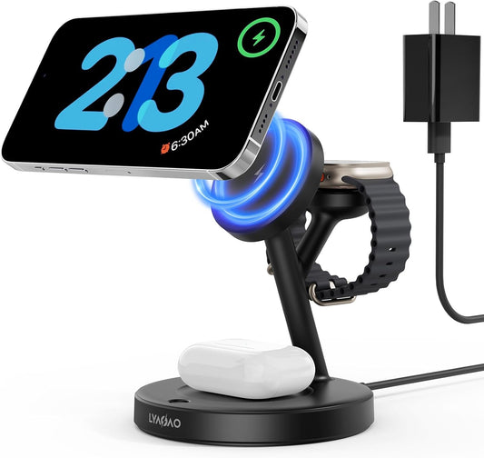 2025 3 in 1 Charging Station for Apple iPhone AirPods Watch with Mag-Safe Charger Wireless Charger Stand for iPhone 16 15 14 13 12 Series AirPods iWatch Series - Gifts for Wife & Husband