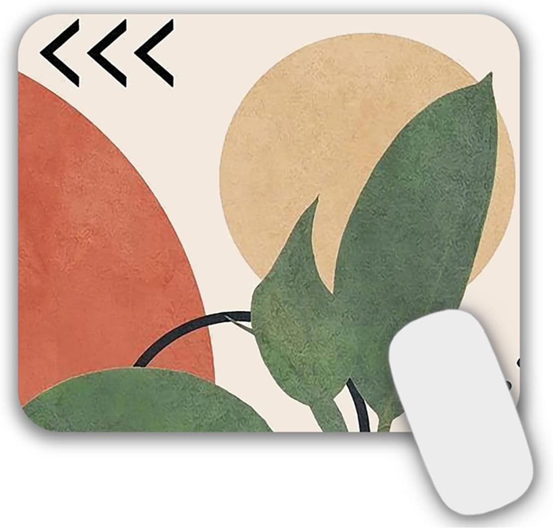 Mouse Pad, Gaming Mouse Pad, Non-Slip Rubber Base Mouse Mat with Designs for Laptop, Computer & Office, 9.5 x 7.9 x 0.12 inches (Morandi Painting)