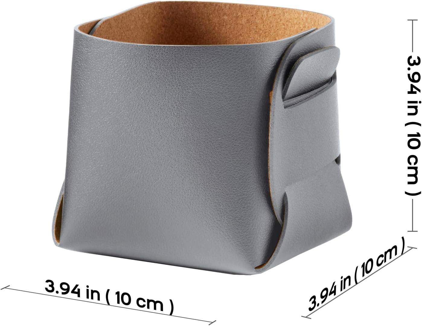 HOMIEAZICOZI 2-Pack Cork Leather Desk Accessories Storage - Pencil Pen Holder - Makeup Brush Holder Organizer - Stylish Addition to Home Decor (Gray)