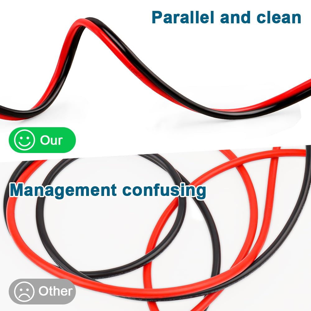 6 Gauge Wire 2 Conductors Copper Wire, 6 AWG Battery Cable Oxygen Free Copper Wire for Solar Panel, Automotive, Trailer, RV and Speaker (6 Gauge 20FT)