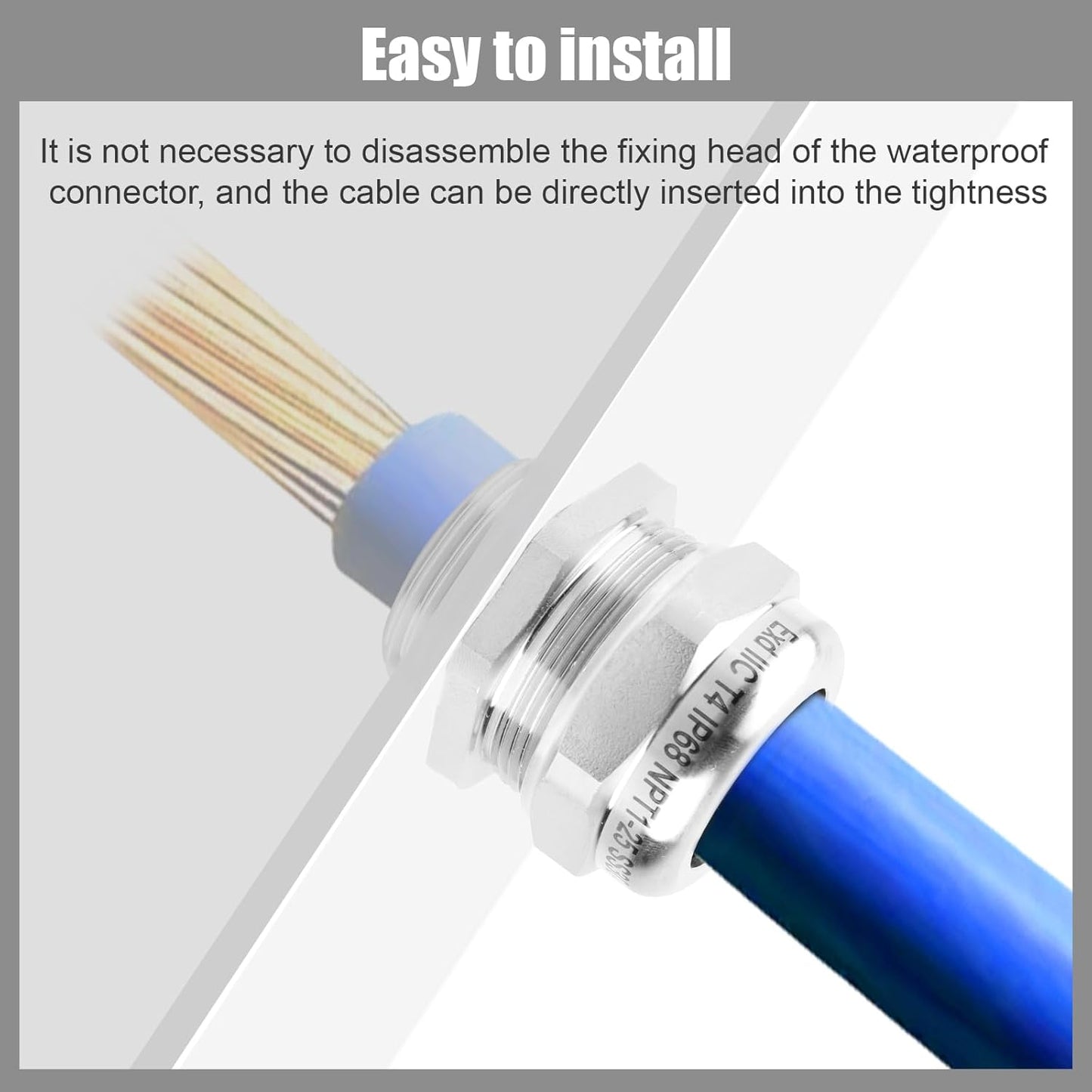 NPT 1" Stainless Steel Waterproof Cable Gland IP68 Waterproof Cable Gland Adjustable 18-25mm Cable Gland Protectors