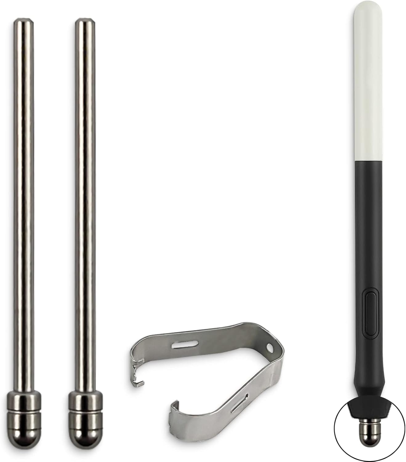 No Worn Out Titanium Alloy Fine Pencil Nibs Compatible with Wacom One Creative Pen, Replacement Hard Refill Tips fits for WACOM ONE DTC133W0A /Galaxy Tab S8 S7 Stylus,2 Pcs