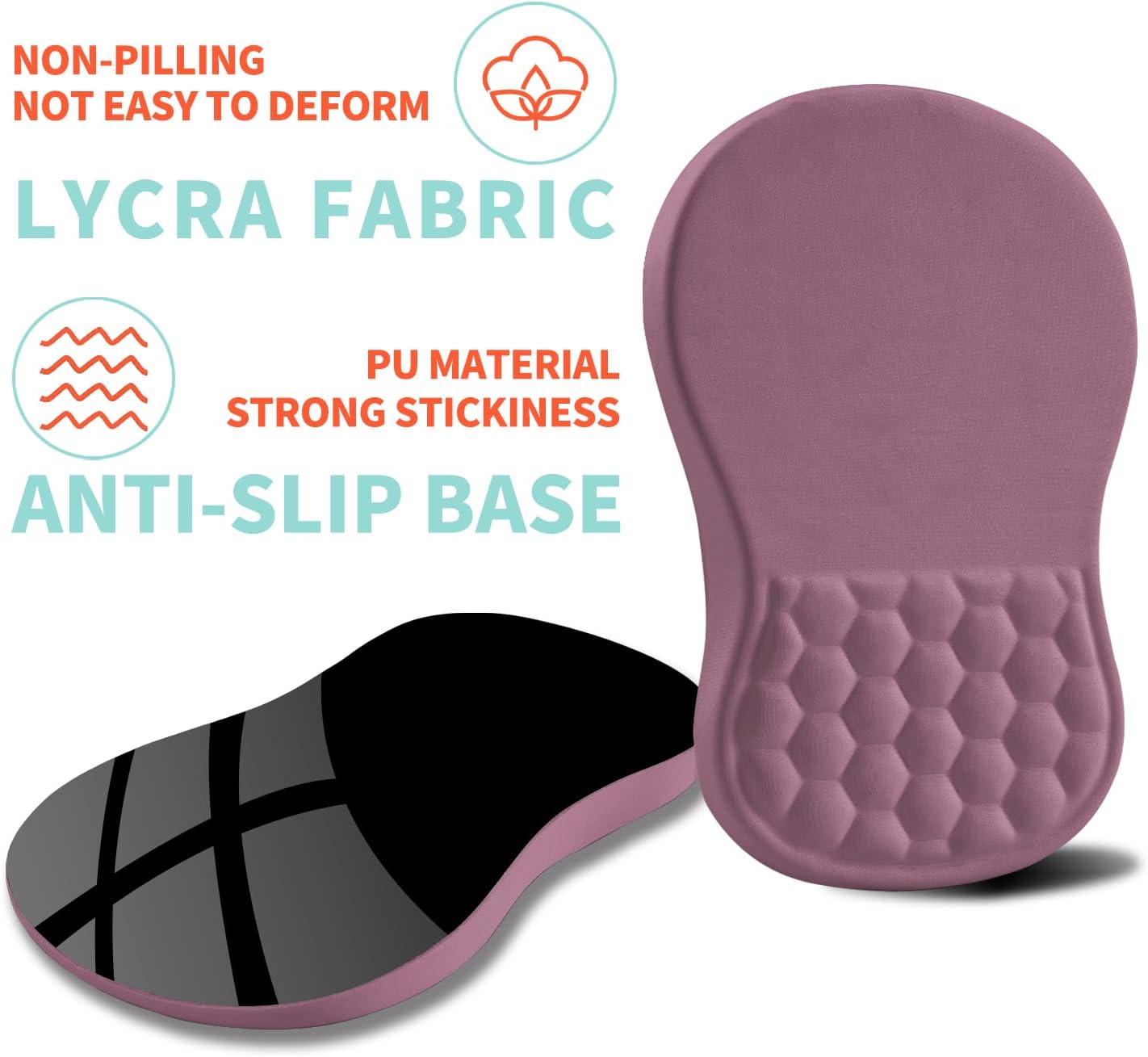 Ergonomic Mouse Pad Wrist Support with Memory Foam Massage Bulge, Carpal Tunnel Pain Relief Mousepad Wrist Rest for Mouse(12x8 inch, Dark Pink)