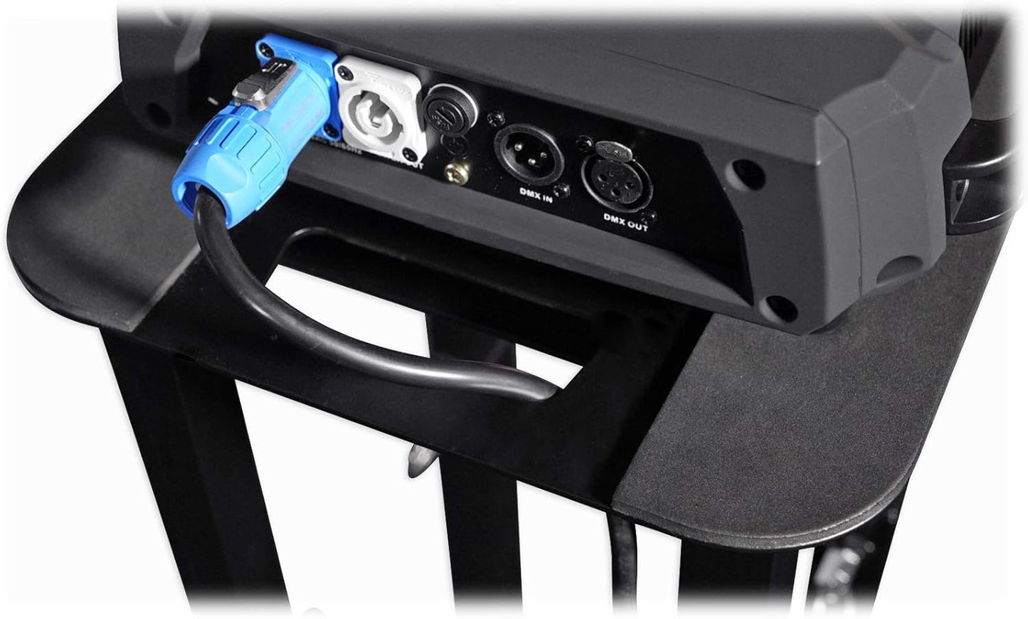 Rockville RTP82B 8 ft Adjustable Black Totem Moving Head Light Stand, Dual Scrims, Travel Bags, Speaker Mount, for DJs and Stage Lighting