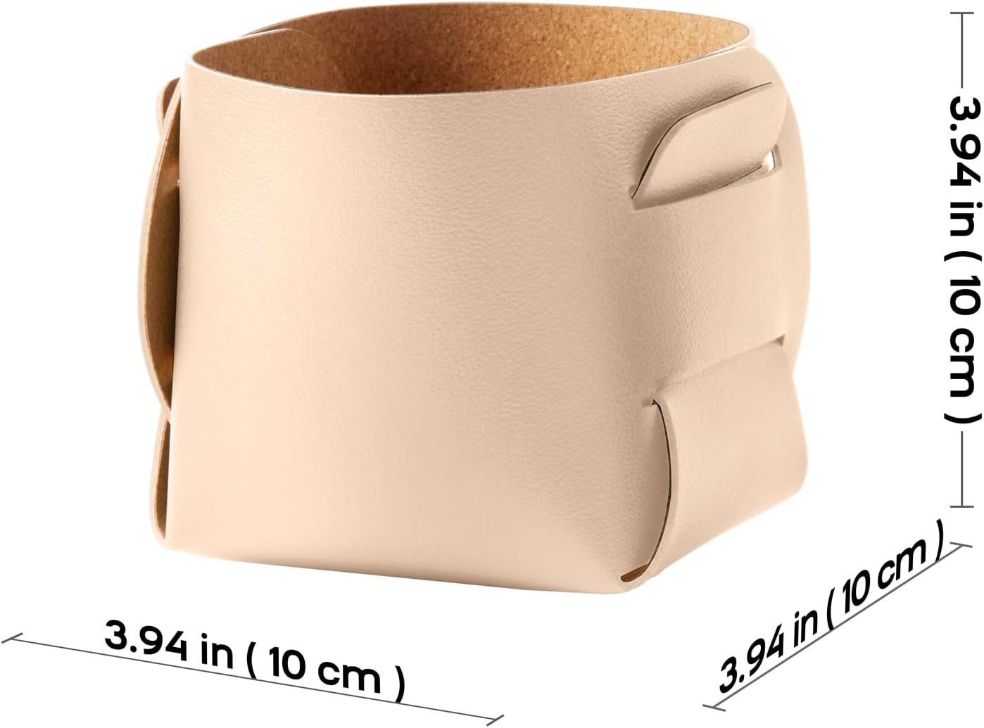 HOMIEAZICOZI 2-Pack Cork Leather Desk Accessories Storage - Pencil Pen Holder - Makeup Brush Holder Organizer - Stylish Addition to Home Decor (Apricot)