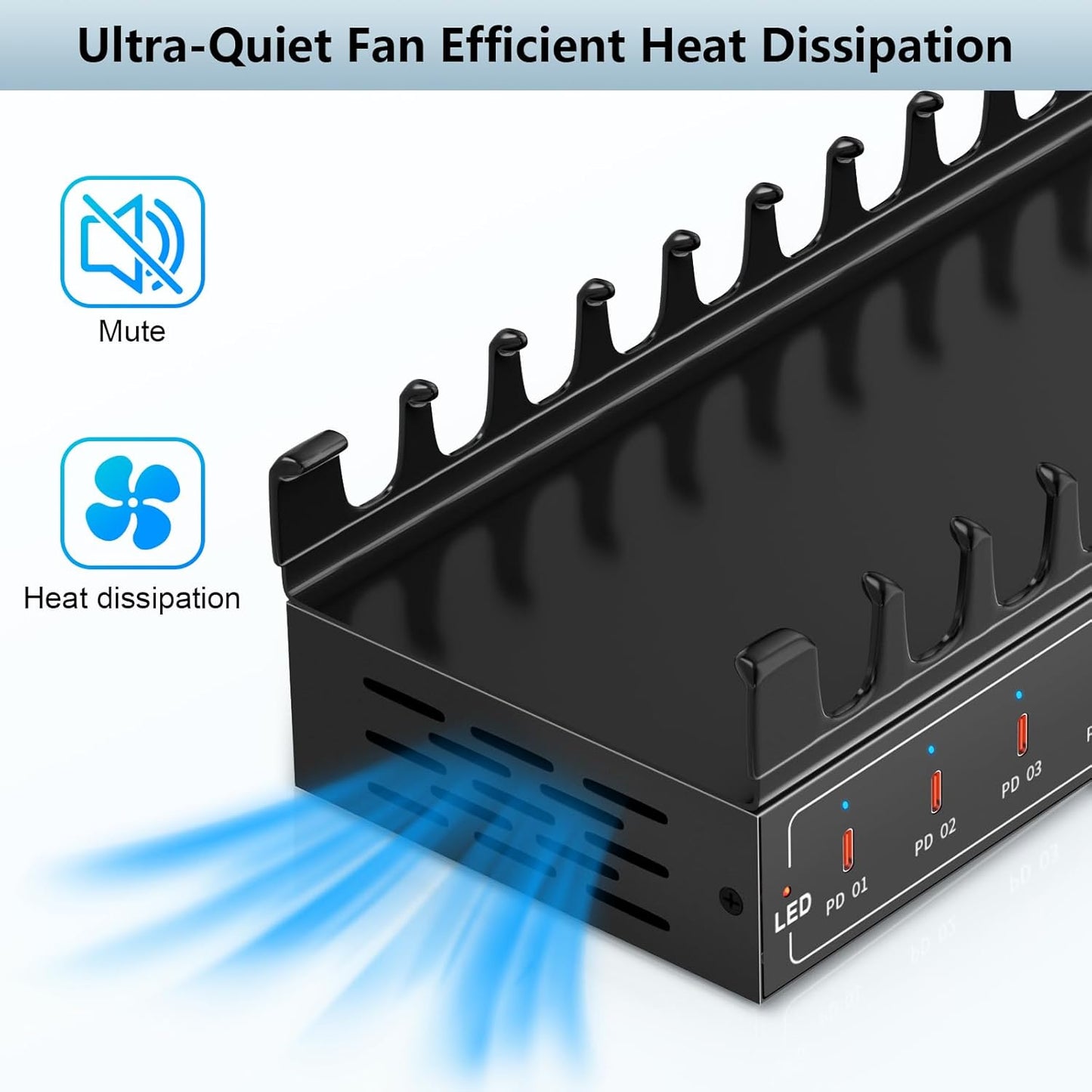 Lcoco&Dream 200W Fast Charging Station, 10 Port USB C Desktop Charger (10USB C PD3.0) - 45W Max for Laptop, MacBook, Phone, Tablet - Compact Multi Port Travel Charging Station